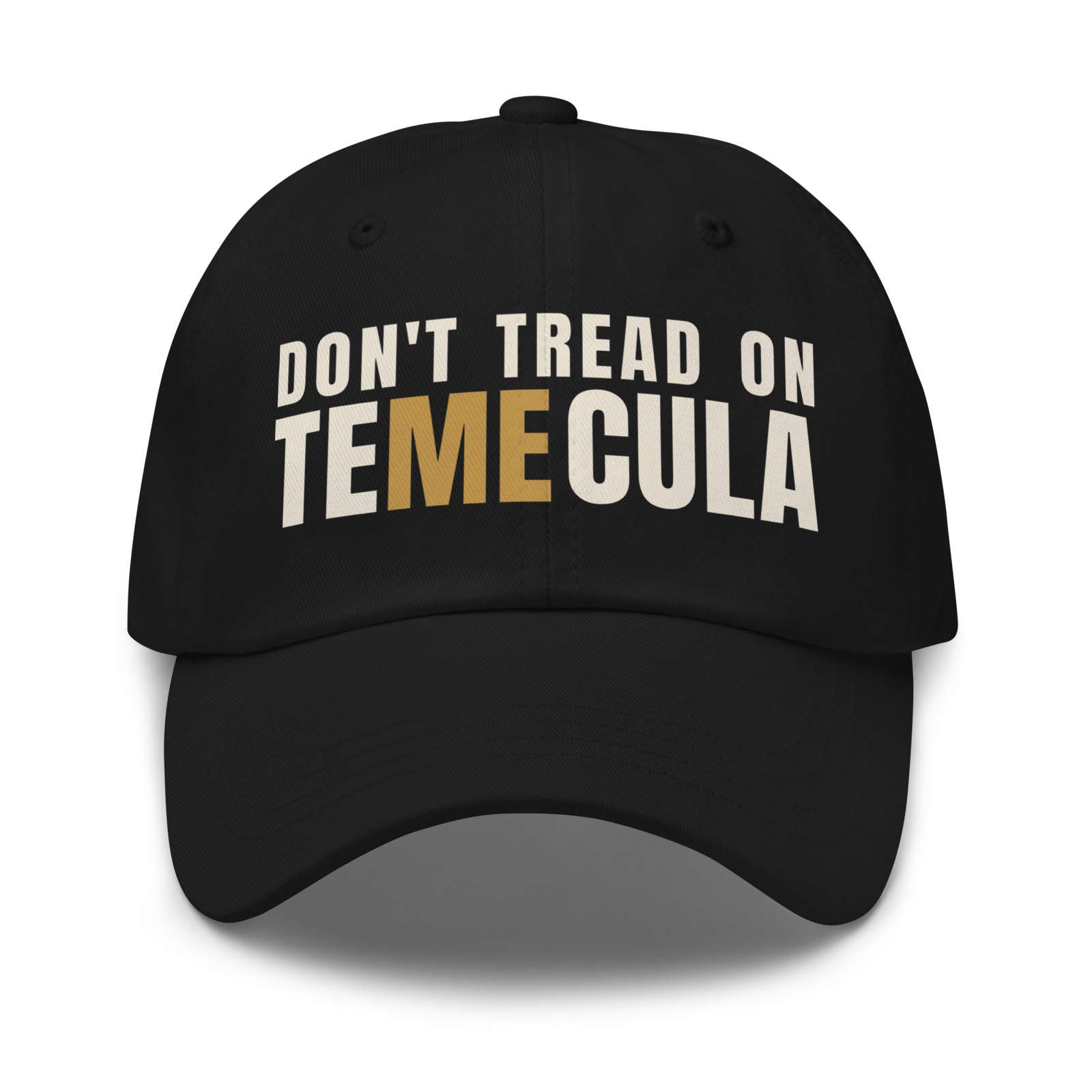 Black campaign dad hat with Primary two-color mark
